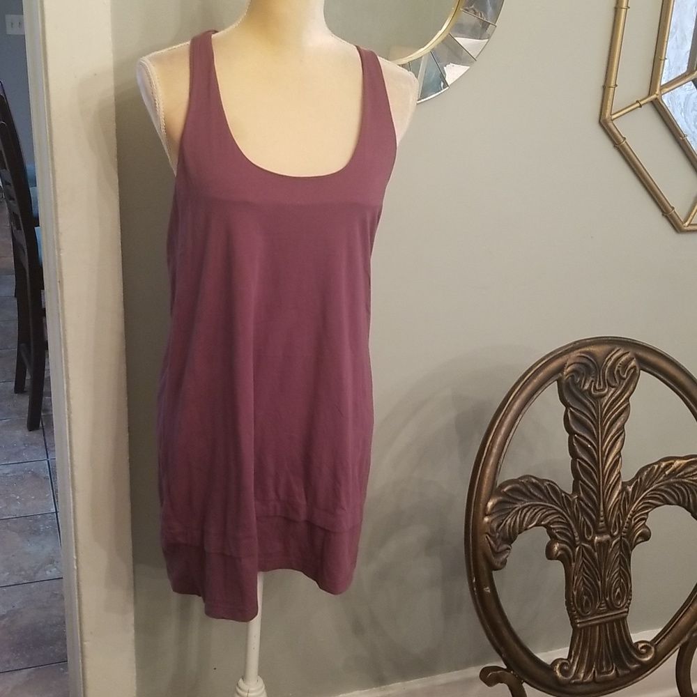 Mauve Racer Back Cotton Knit Runway Sample Tunic NWOT Size M